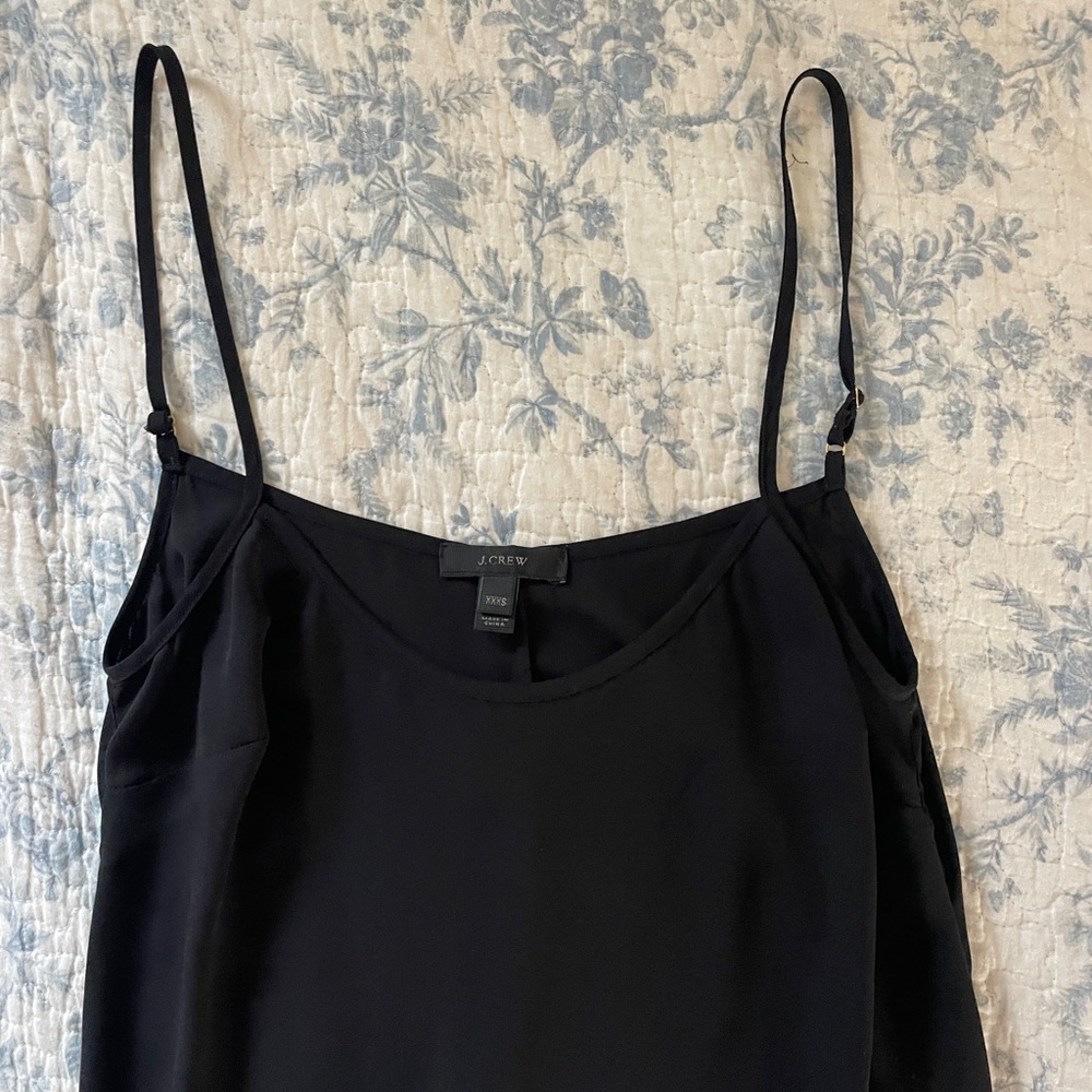 NWOT J.Crew Black Chiffon Slip Dress